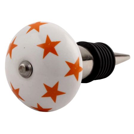 Orange Star Ceramic Wine Stopper